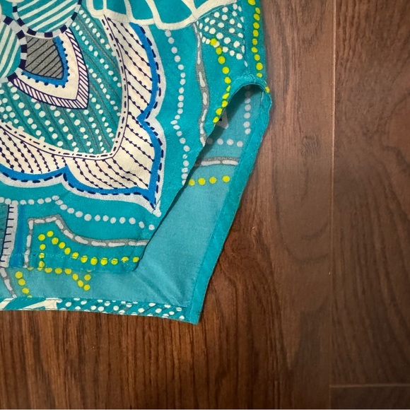 100% Silk Kaleidoscope Print Racerback Top by Tt Collection - Picture 5 of 10